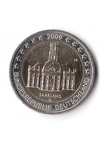 2009 - 2 Euro GERMANIA Ludwigskirche a Saarbrücken Zecche Miste Fdc